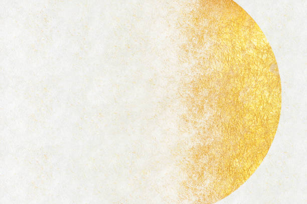 istock White Japanese paper and gold pattern background material with Japanese beauty. 2202207184