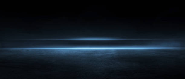 istock 3D Rendering Abstract asphalt light in a dark empty street lightning. 2202207860