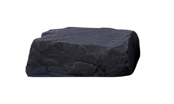istock Stone Rock podium isolated on white background for Product Display,Big Rock mountain stage stand with rough surface texture,Nature huge rock cliff platform element with clipping path.Stone for garden 2202211286