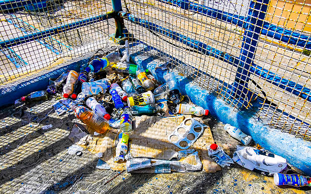 Playa del Carmen Quintana Roo Mexico 06. November 2024 Lots of garbage plastic bottles and pollution in the city in Playa del Carmen Quintana Roo Mexico.