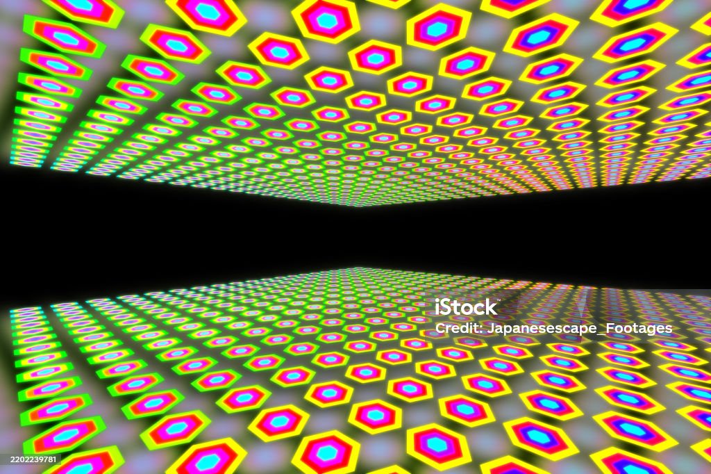 Hexagonal Space Object An Illustration Of Hexagonal Shaped Objects With A Bright Neon Glow ...