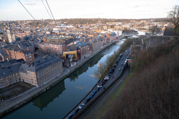 istock Panoramic view of Namur in Belgium with cables for cable car. 2202247217