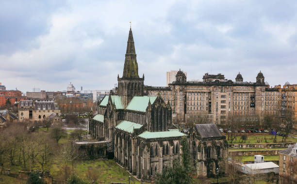 istock Exploring Glasgow Cathedral and its historic architecture against a cloudy skyline 2202259317