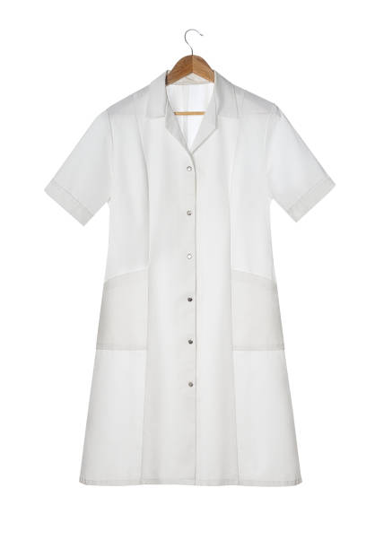 istock Doctors lab coat on a hanger, isolated on white background 2202260591