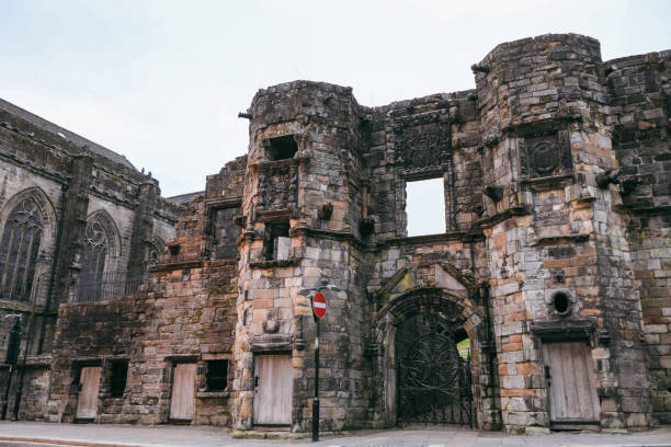 Ruins in Stirling, Scotland exhibit ancient stonework and historical significance, inviting exploration and admiration.