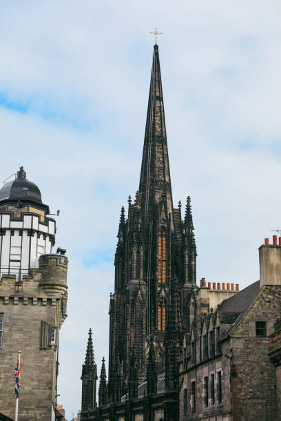 istock Unique viewpoint of historical architecture in Edinburgh, Scotland with dramatic spire 2202262961