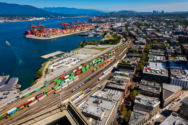 istock aerial view over a container harbor in Vancouver in Canada 2202263087