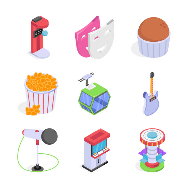 istock Isometric Icons of Entertainment and Leisure Activities 2202278027