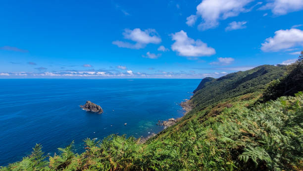 istock Lush Green Cliffs Overlooking the Atlantic Ocean, Basque Coast, Spain 2202278665