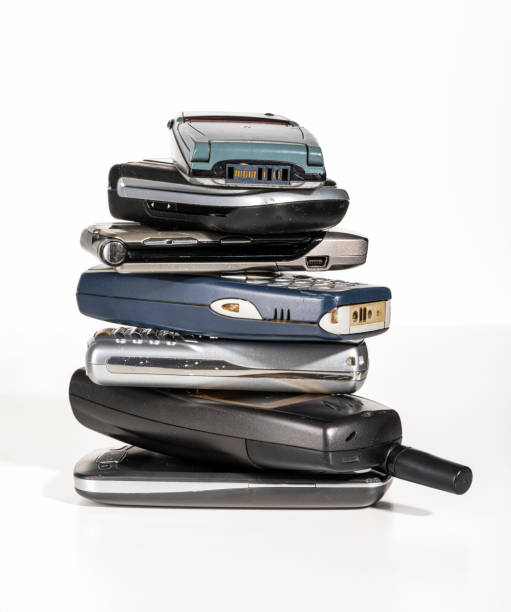 istock Stack of vintage mobile phones 2202281259