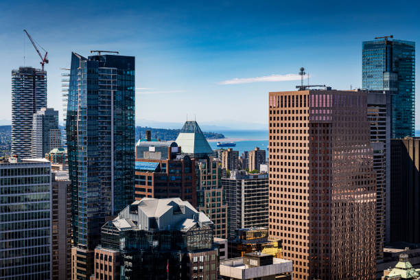 Aerial view over Vancouver in Canada