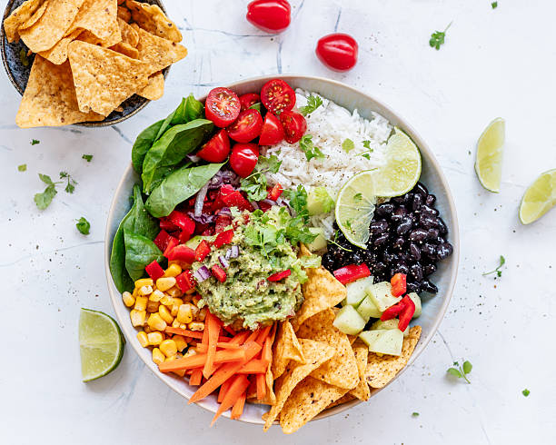 Mexican style healthy lunch bowl