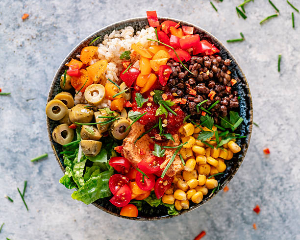 istock Vegan salad buddha bowl with lentils 2202291308