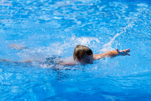 istock Boy swimming in a pool on summer day 2202304537