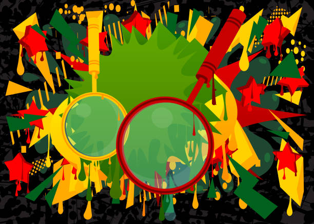istock Magnifying Glass graffiti. Abstract modern street art decoration performed in urban painting style. 2202307431