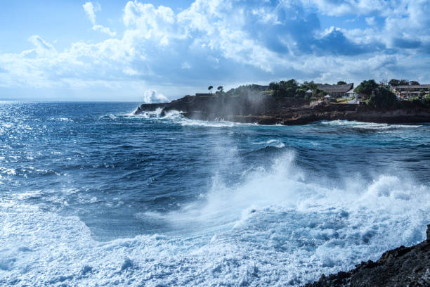 SEA AND MOUNTAIN  IN VALLDEMOSA HARBOUR, MAJORCA, SPAIN