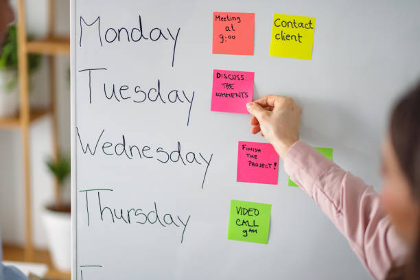 istock Business Meeting Planning with Sticky Notes in Office 2202308921