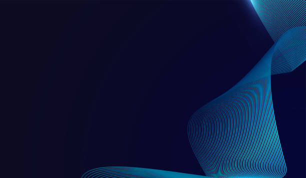 istock A dark blue abstract background with curved lines in vibrant blue tones against a deep dark background, waving lines pattern and Abstract glowing wave lines on dark blue background 2202313443