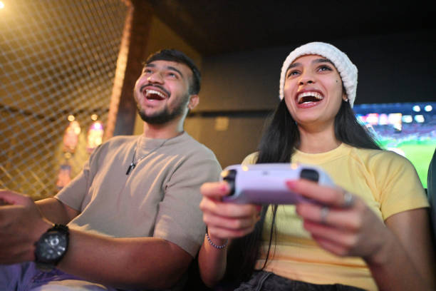istock Young Gamers having fun together in an exciting Gaming Session 2202314277