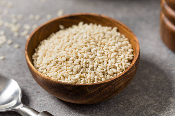 istock Organic Dry White Sesame Seeds 2202314303