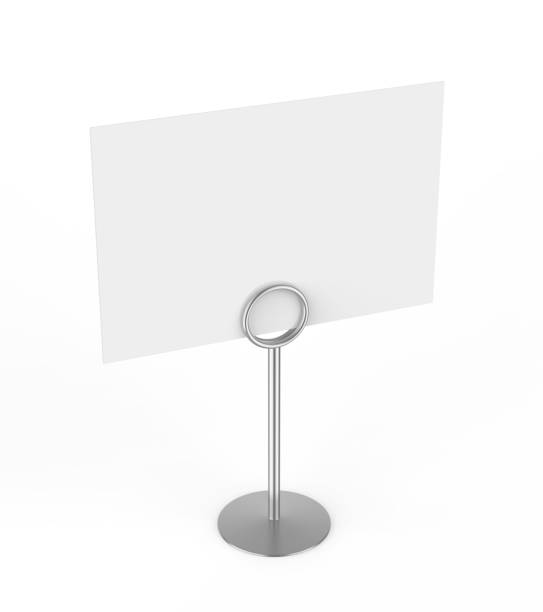 istock Blank table top sign holder clip ring. 2202317881
