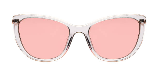 istock Sunglasses isolated on white background. Mockup sunglasses front view closeup design for applying on a portrait. Plastic glasses shape cat eye. Fashionable modern vintage accessory eyewear in retro style 2202325643