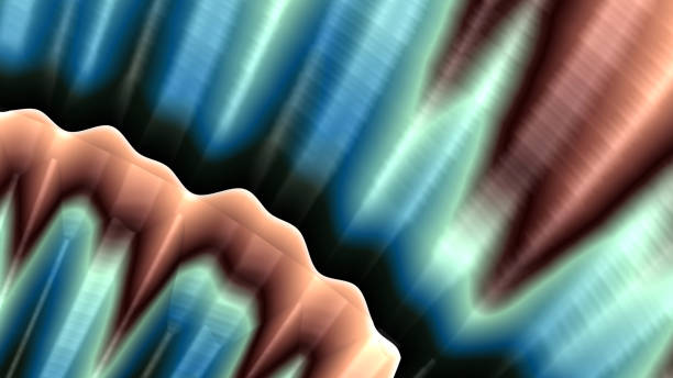 Background Abstract Flowing Geometric Shape Futuristic Colorful Wave Pattern Blue Teal Coral Rose Gold Copper Beige Brown Black Texture Color Gradient Fractal Fantasy Art Digitally Generated Image for banner, flyer, card, poster, brochure, presentation