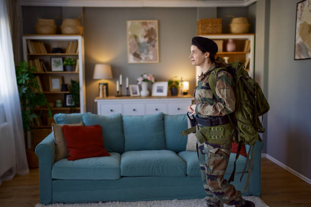 istock Female soldier just return from some of army missions 2202336206
