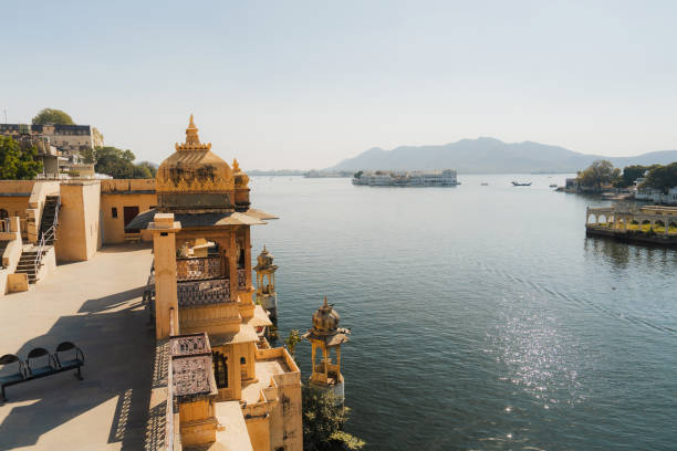 istock Udaipur architecture at Lake Pichola at sunset 2202350066