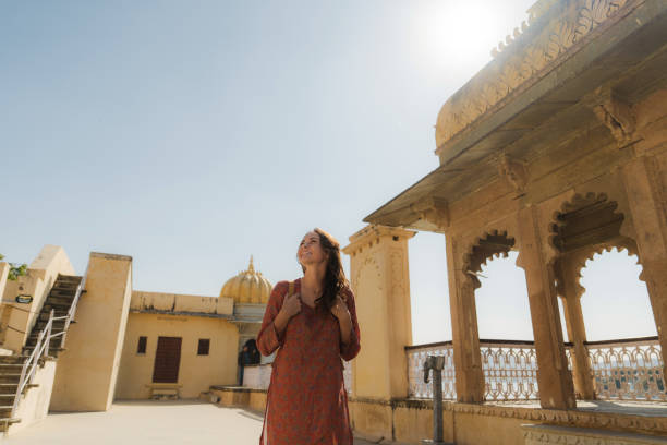 istock Woman exploring Udaipur city during trip to India 2202350070