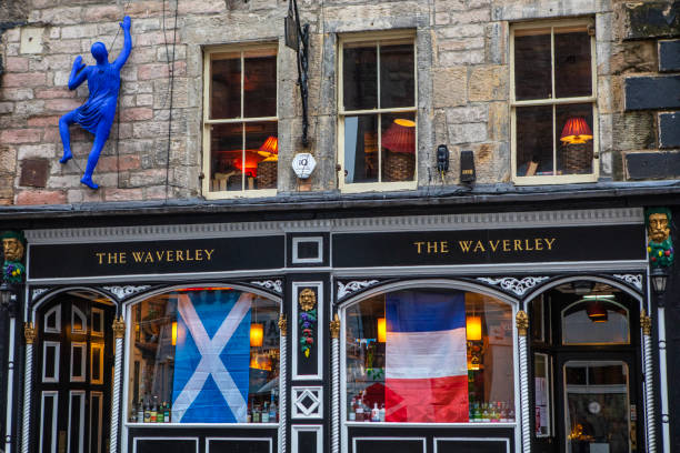 Edinburgh, Scotland - February 18th 2023: The Waverley bar, located on St. Marys Street in the old town area of Edinburgh in Scotland.