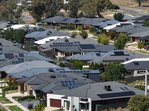 istock Suburban houses close together 2202359924
