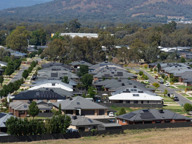 istock Suburban houses close together 2202359934