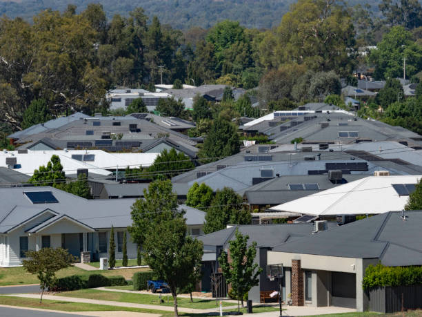 istock Suburban houses close together 2202359950