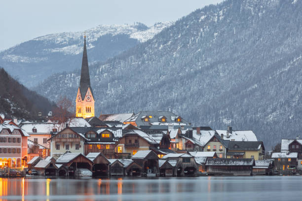 istock Evening Winter View of Hallstatt, Austria 2202361018