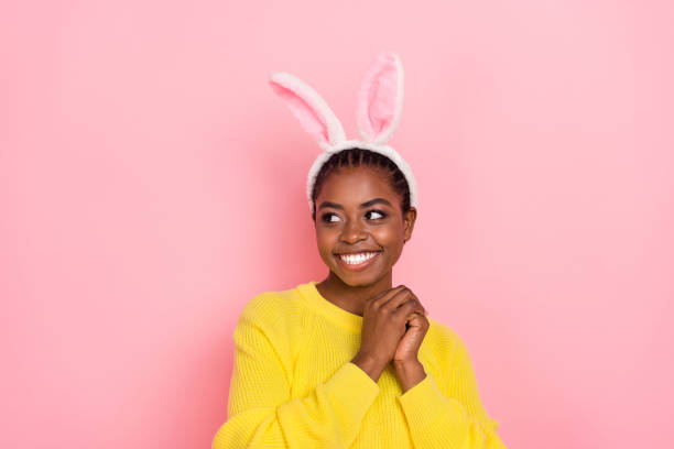 istock Portrait of attractive friendly lady folded hands look interested empty space isolated on pink color background 2202365882
