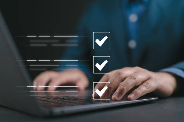 istock accountant Audit documents, quality assessment management With a checklist, business document evaluation process,market data report analysis and consulting,plan review process and assess correctness 2202374701