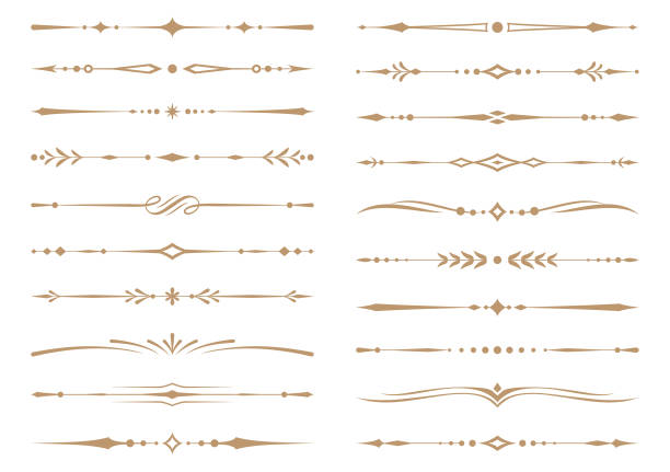 Dividers Set of dividers. Vector design elements. embellishment stock illustrations