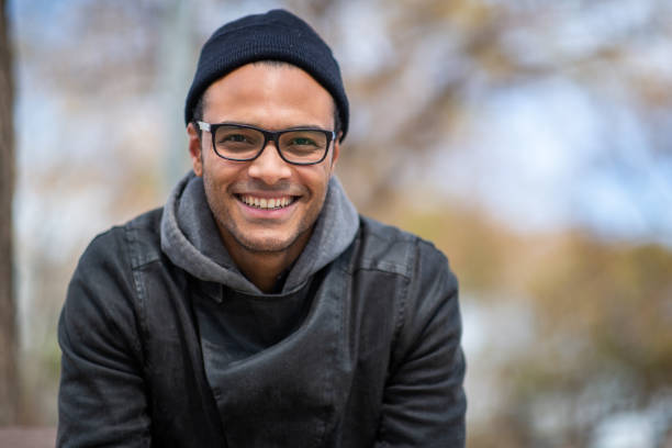 istock Handsome young african man outside on a winter day 2202381400