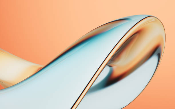 Abstract colorful gradient glass background with smooth transitions of color, 3d rendering. 3D illustration.