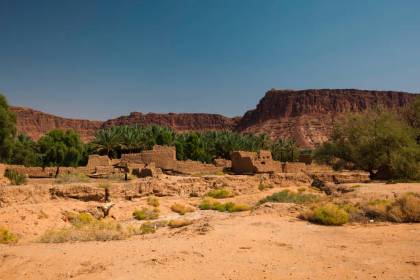 istock The oasis features stunning rock formations, palm groves : AlUla Oasis 2202389391