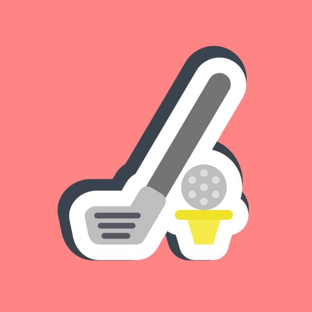 Sticker golf. Sports elements.