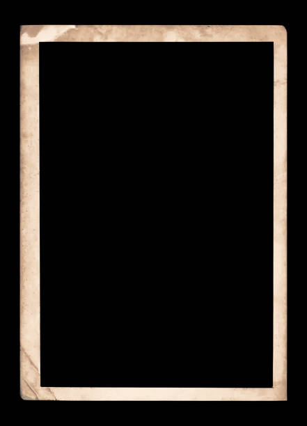 istock Vintage aged old antique paper border frame edge template isolated 2202408559