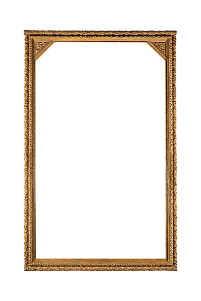 istock Antique decorative baroque gallery frame golden detail  template isolated white 2202411191