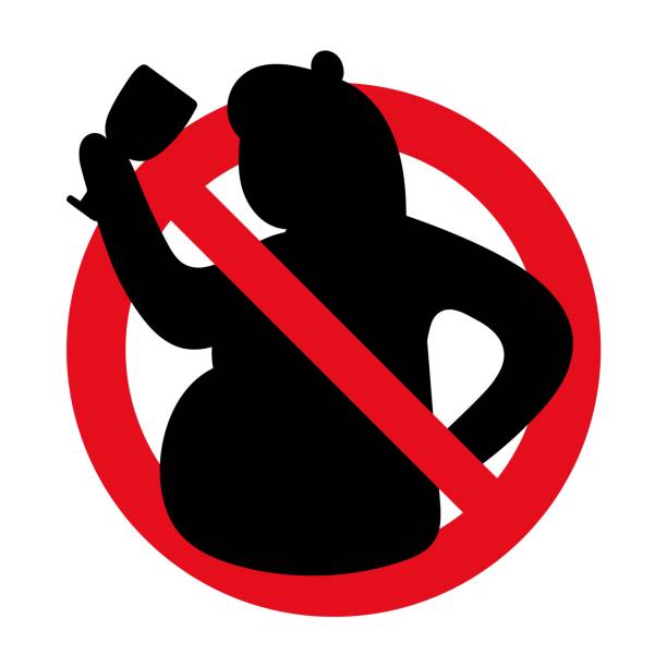istock Prohibition sign. No alcohol. Pregnant woman. 2202419215