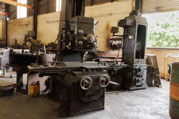 The old lathe in factory