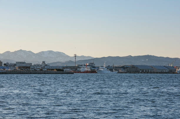 istock Hakodate Port at dusk 2202428454