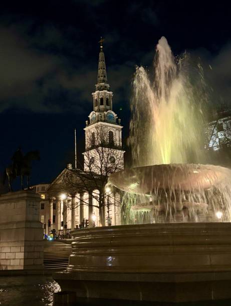 istock Trafalgar Square In London at night 2202429815