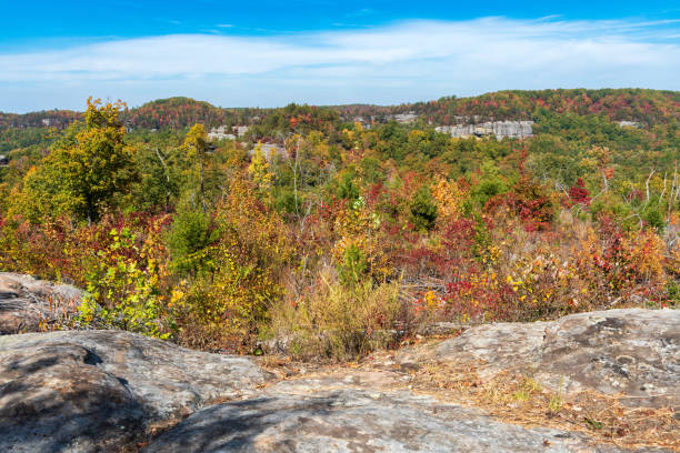 istock Fall Day at Natural Scenic Rock in Daniel Boone National Forest 2202432516