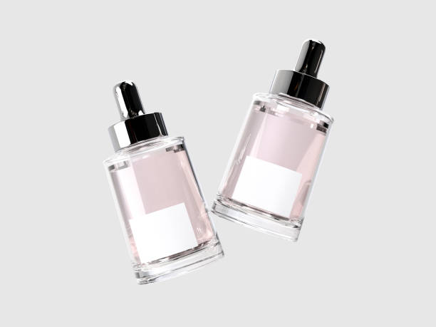 istock Mockup cosmetic bottles container packaging premium with dropper isolated on background. Design template for Ads serum, essential oil, face  treatment, gel, skin care, makeup, healthcare or medicine 2202435296